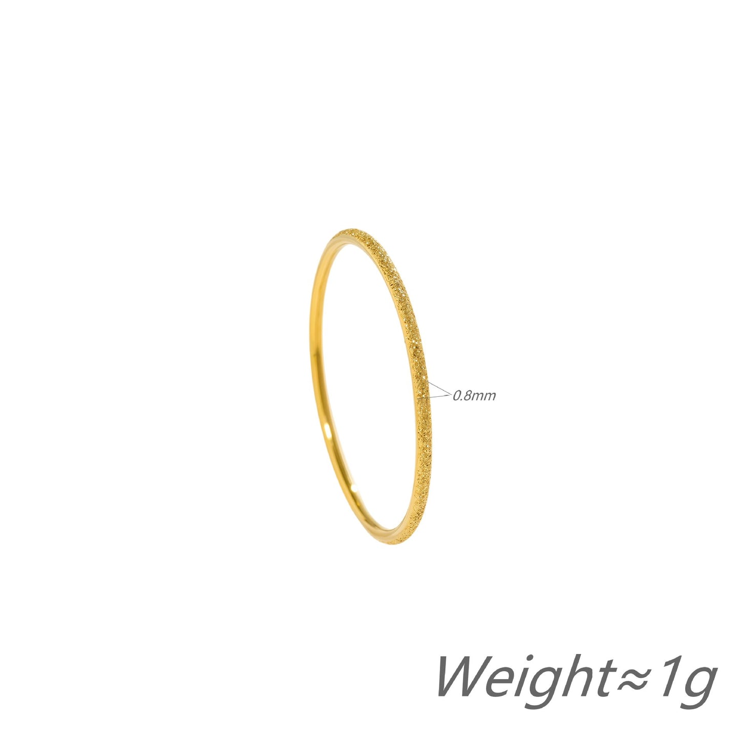 Gold-plated Frosted Sparkling Titanium Steel Female Hand Ring