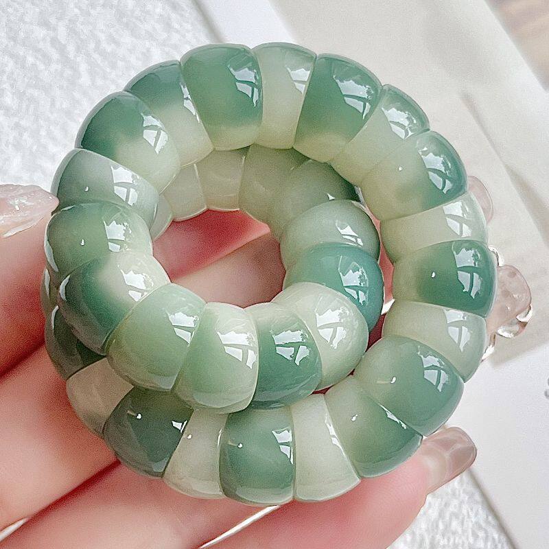 White Jade Bodhi Root Crafts Pork Intestine Bracelet