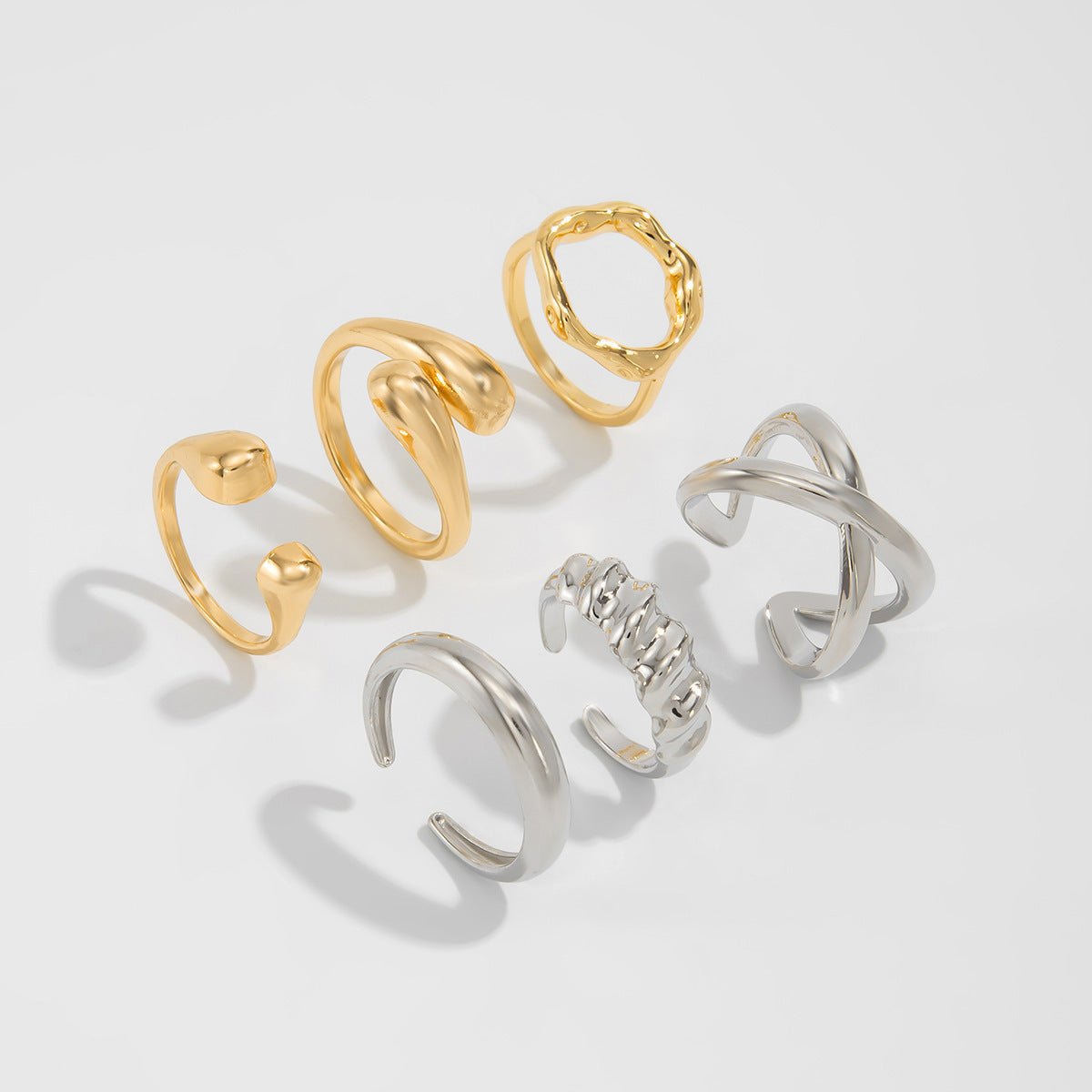 Glossy Simple Female French Small Round Daily Opening Ring