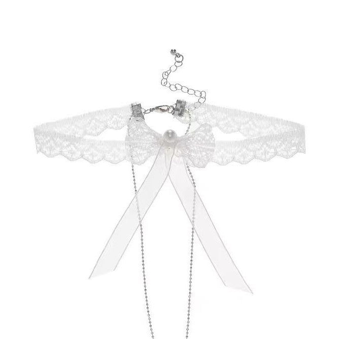 Bow White Lace Female Neckband High Sense Abstinence Collar