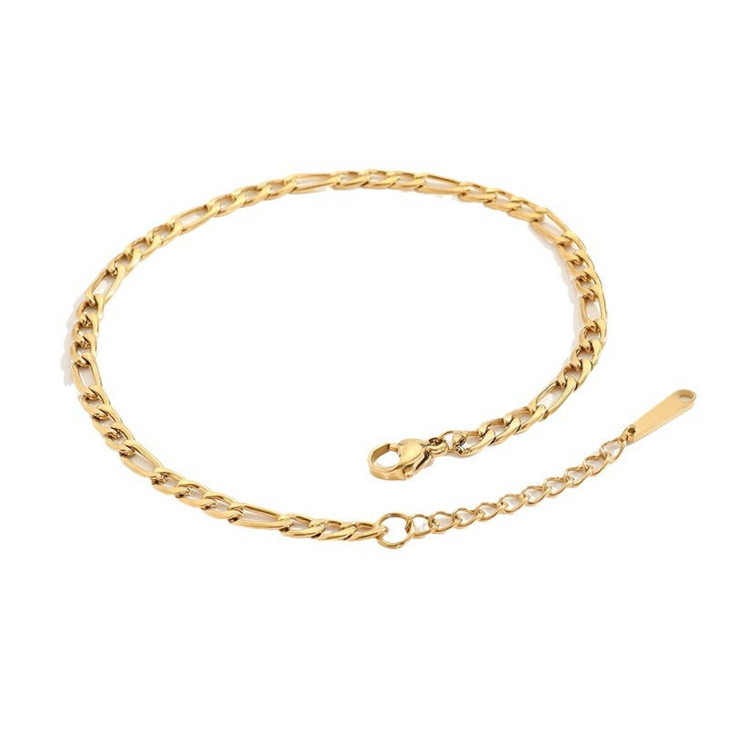 Women's & Men's Hip Hop Punk Stainless Steel Figaro Bracelet