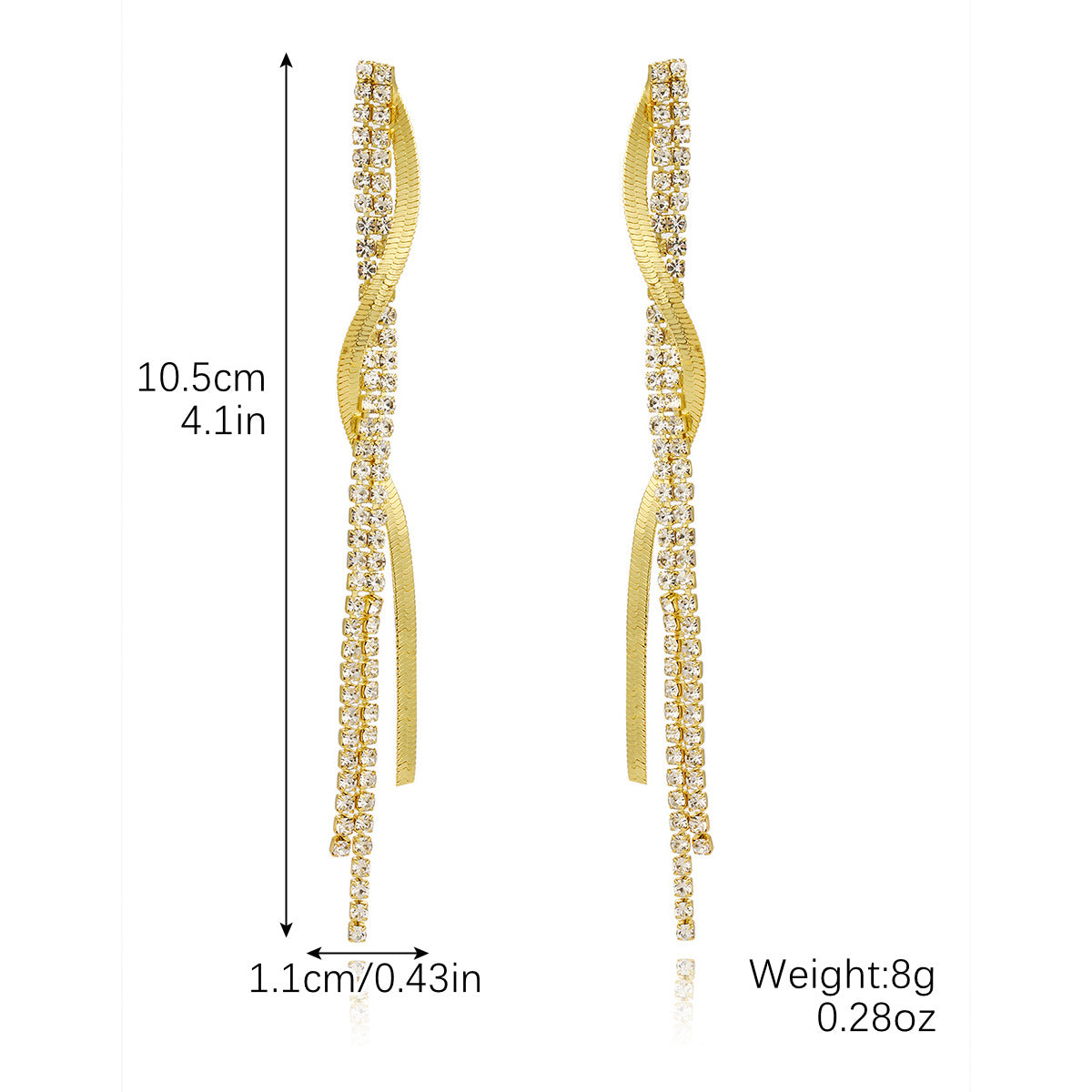 Women's Fringed Zircon Long Refined Rhinestone Exaggerated Design Rings