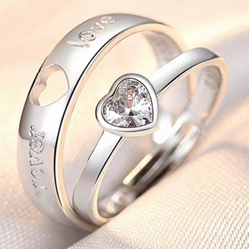 Women's & Men's Couple Simulation Diamond Opening Zircon Classic Rings
