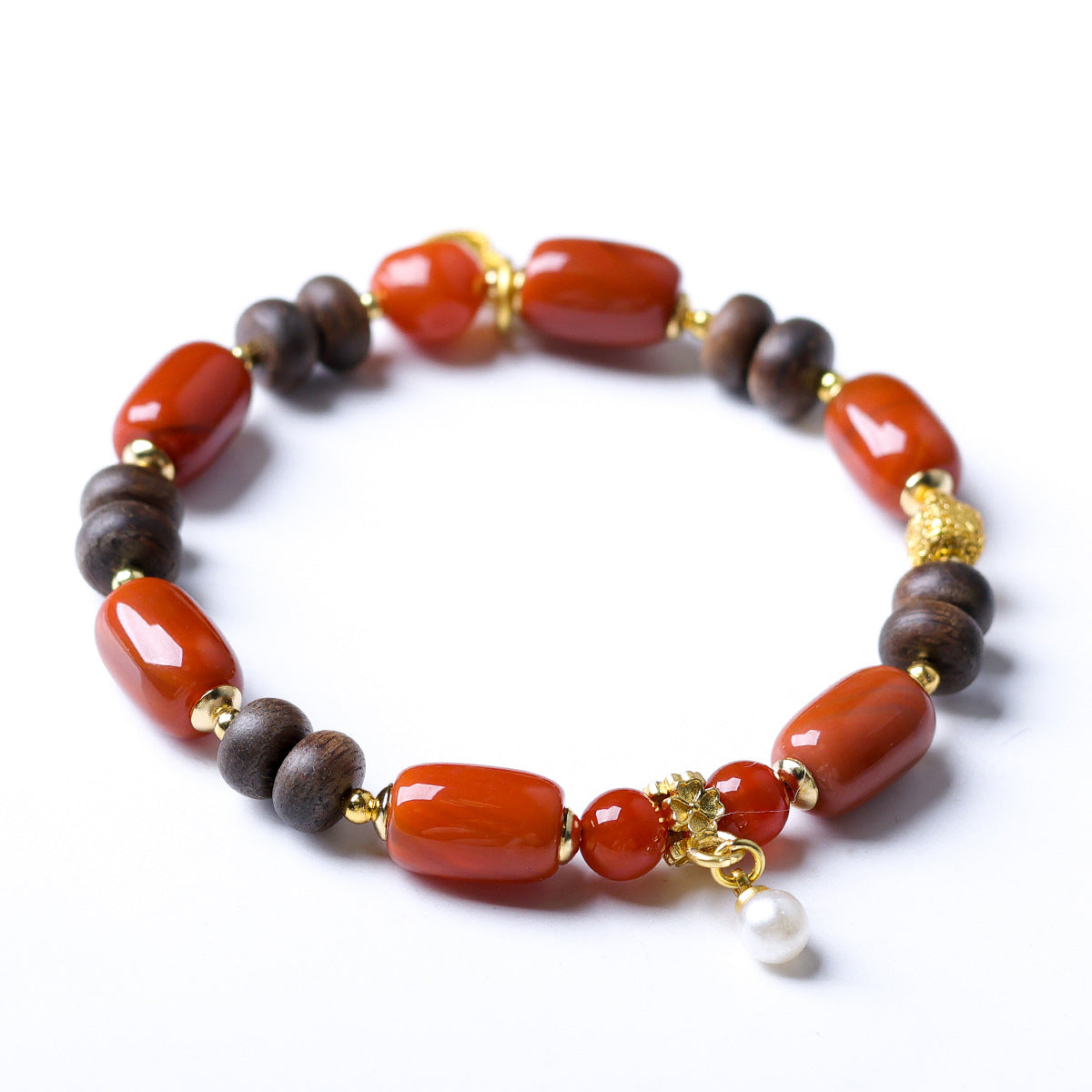 Red Agate Barrel Beads Laterite Eaglewood Bracelets
