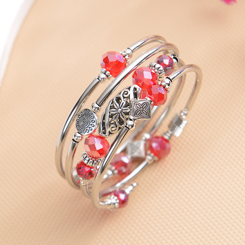 Natural Stone Cut Crystal Winding Female Bracelet