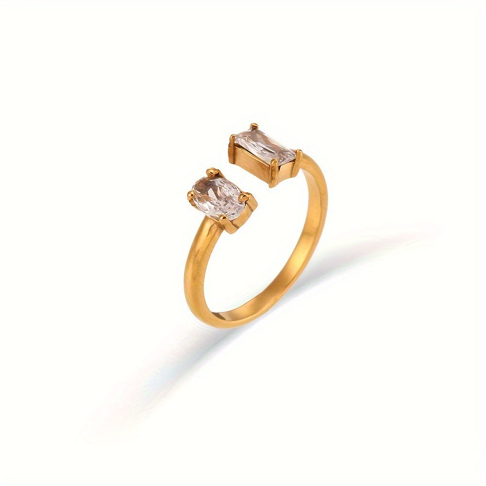 Square Color Open Titanium Steel Adjustable Rings