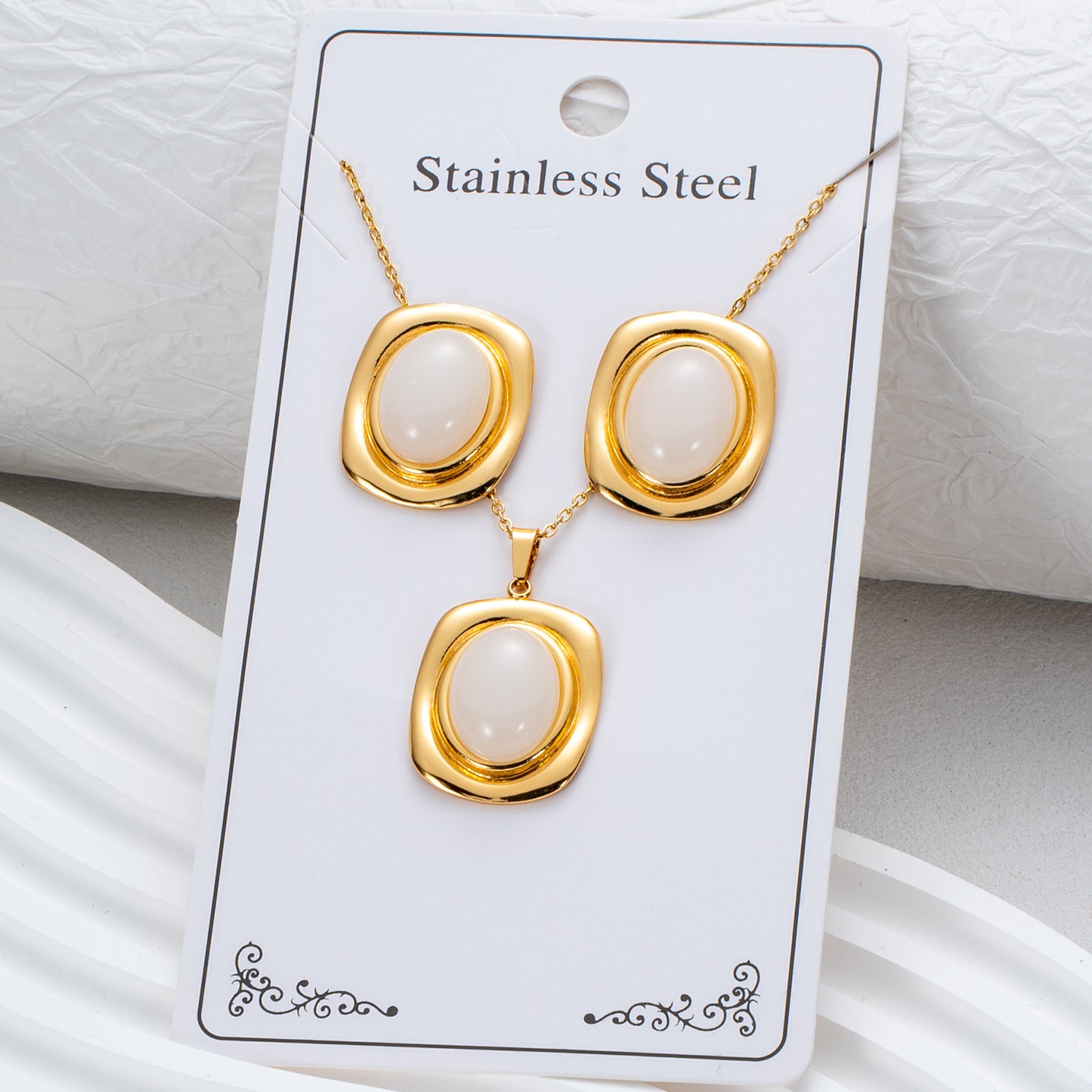 Stainless Steel Light Luxury High-grade Trendy Jewelry Set