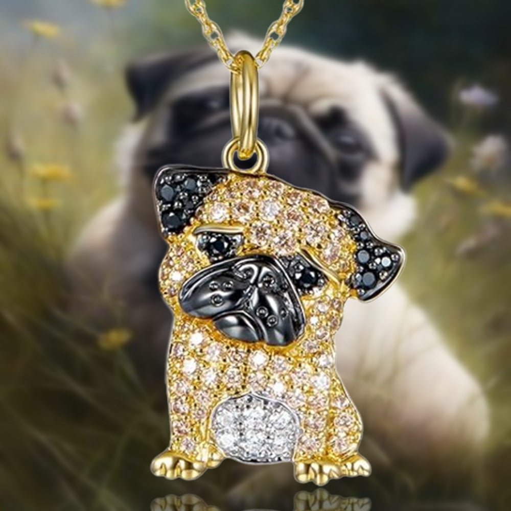Cute Shy Pug Exquisite Zinc Alloy Die Pendants