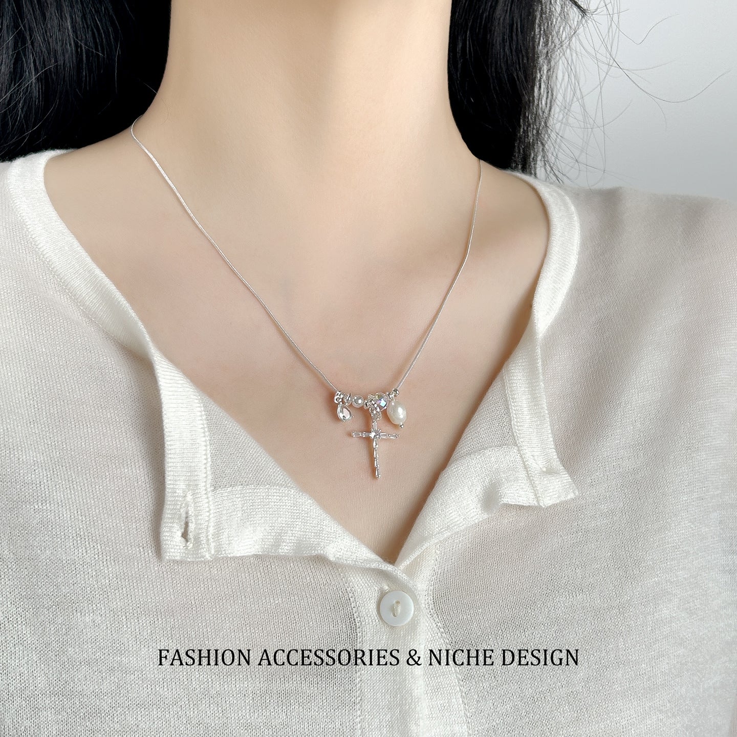 Inlaid Zircon Clavicle Chain Female High Necklace
