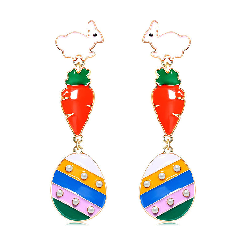 Cartoon Dripping Oil Alloy Rabbit Rejuvenating Earrings