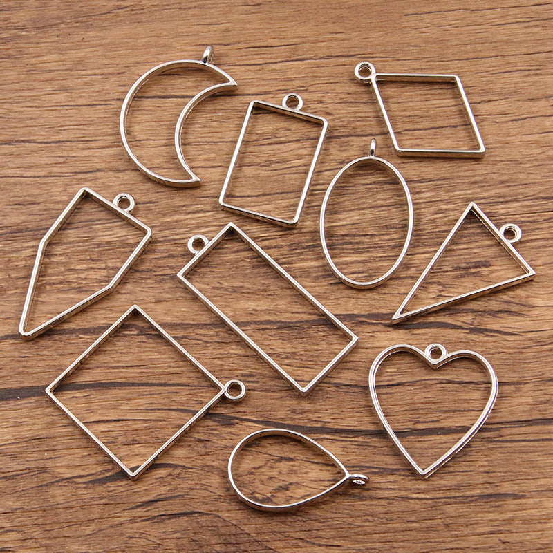 Alloy Mixed Geometric Figure Epoxy Abrasive Jewelry Accessories