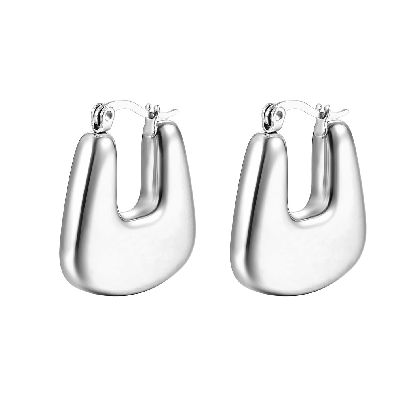 Titanium Steel Hollow Furnace Real Gold Stainless Multiple Glossy Earrings