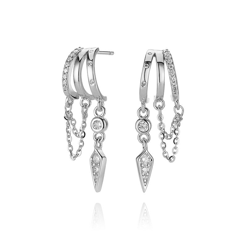 Live Sier Personalized Diamond Overlay Rivet Earrings