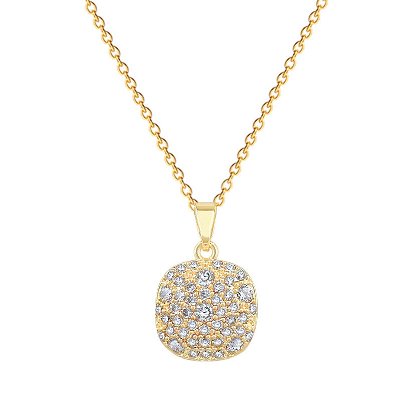 Women's Steel Diamond Square Small Suit Light Luxury Necklaces