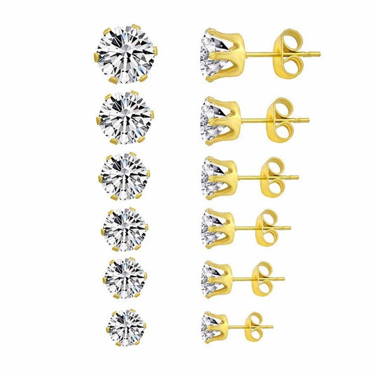 Beautiful Stainless Steel Titanium Zircon Ear Earrings