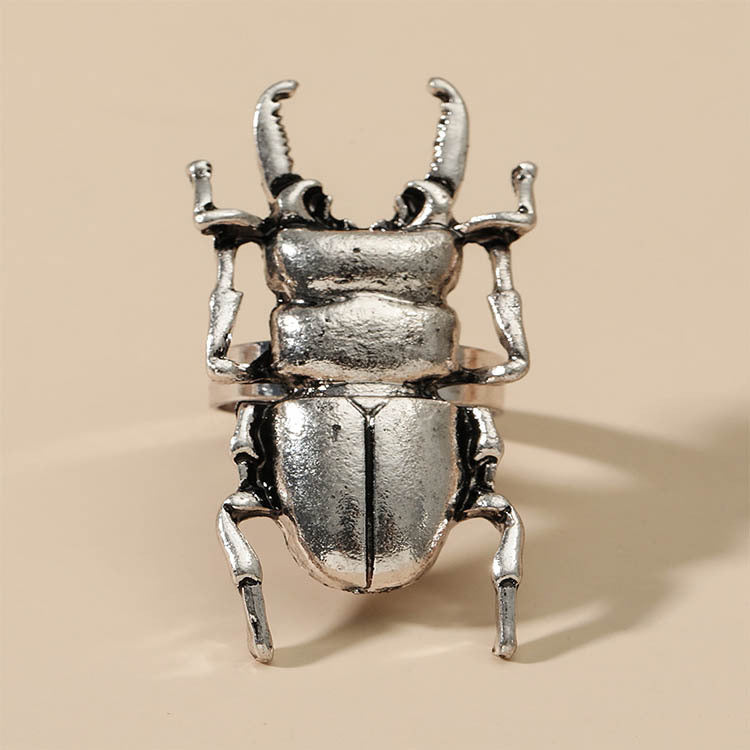 Metal Beetle Personalized Cartoon Insect Index Finger Geometric Little Ring