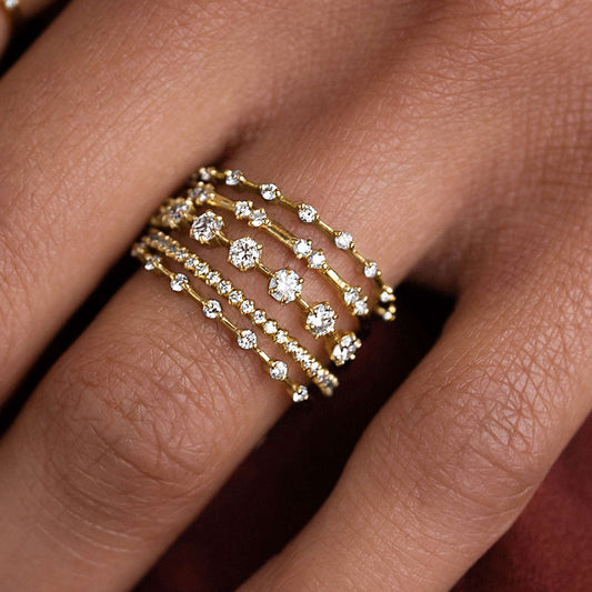 Combination Light Luxury Design Fashion Elegant Rings