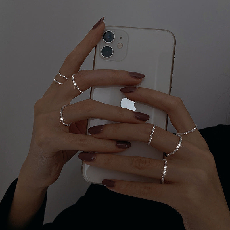 Sweet Starry Female Retro Fashion Hot Sparkling Graceful Hip Hop Rings