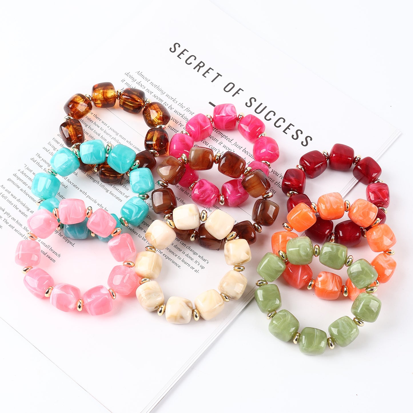 Style Female Niche Acrylic Geometric Solid Bracelet