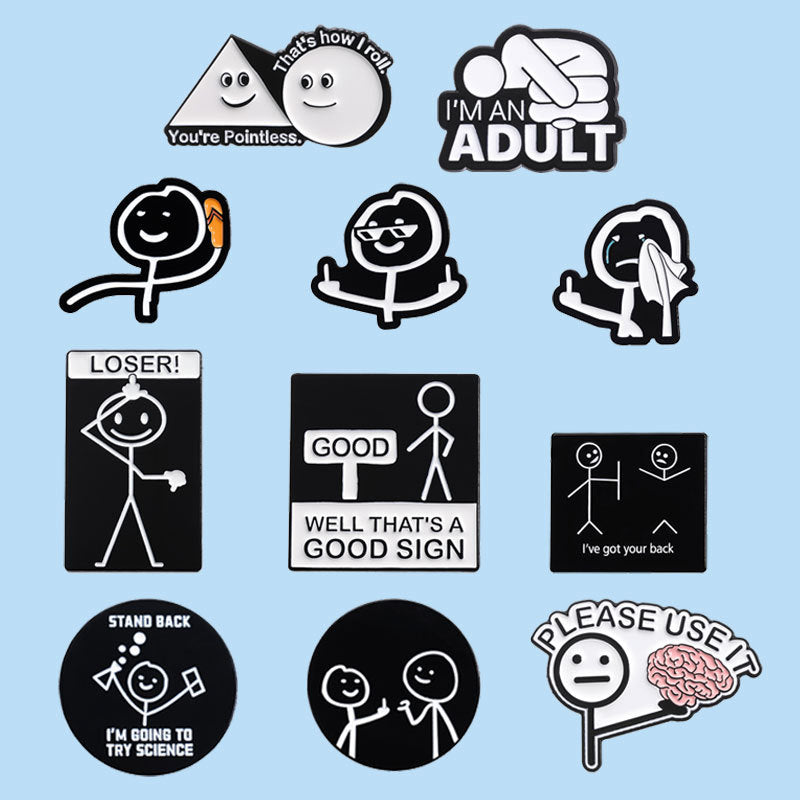 Series Combination Creative English Role Play Brooches