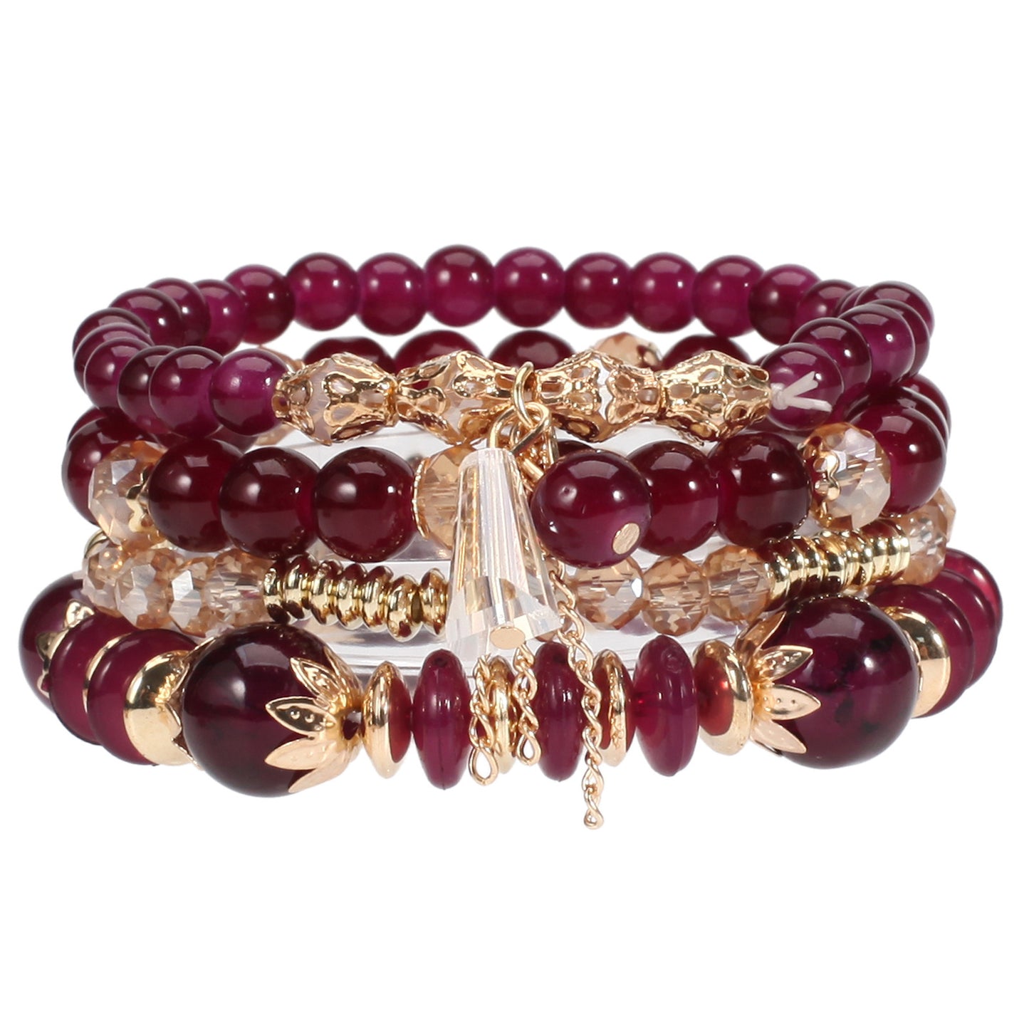 Bohemian Chain Tassel Colored Glass Crystal Bracelet