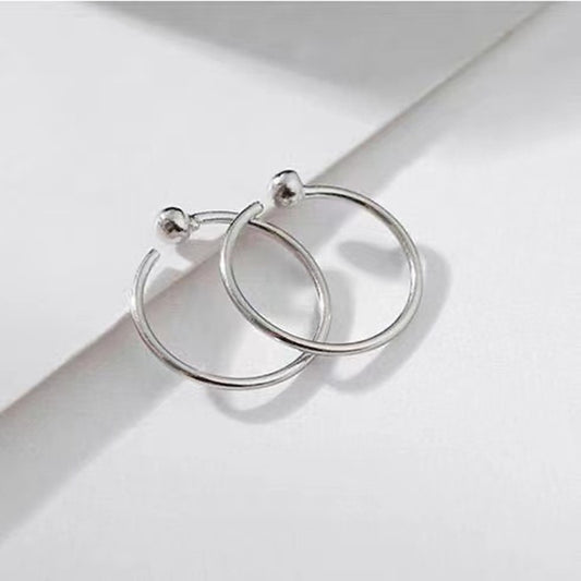 Women's Sier Hoop Small Circle Bone Raise Ear Hook