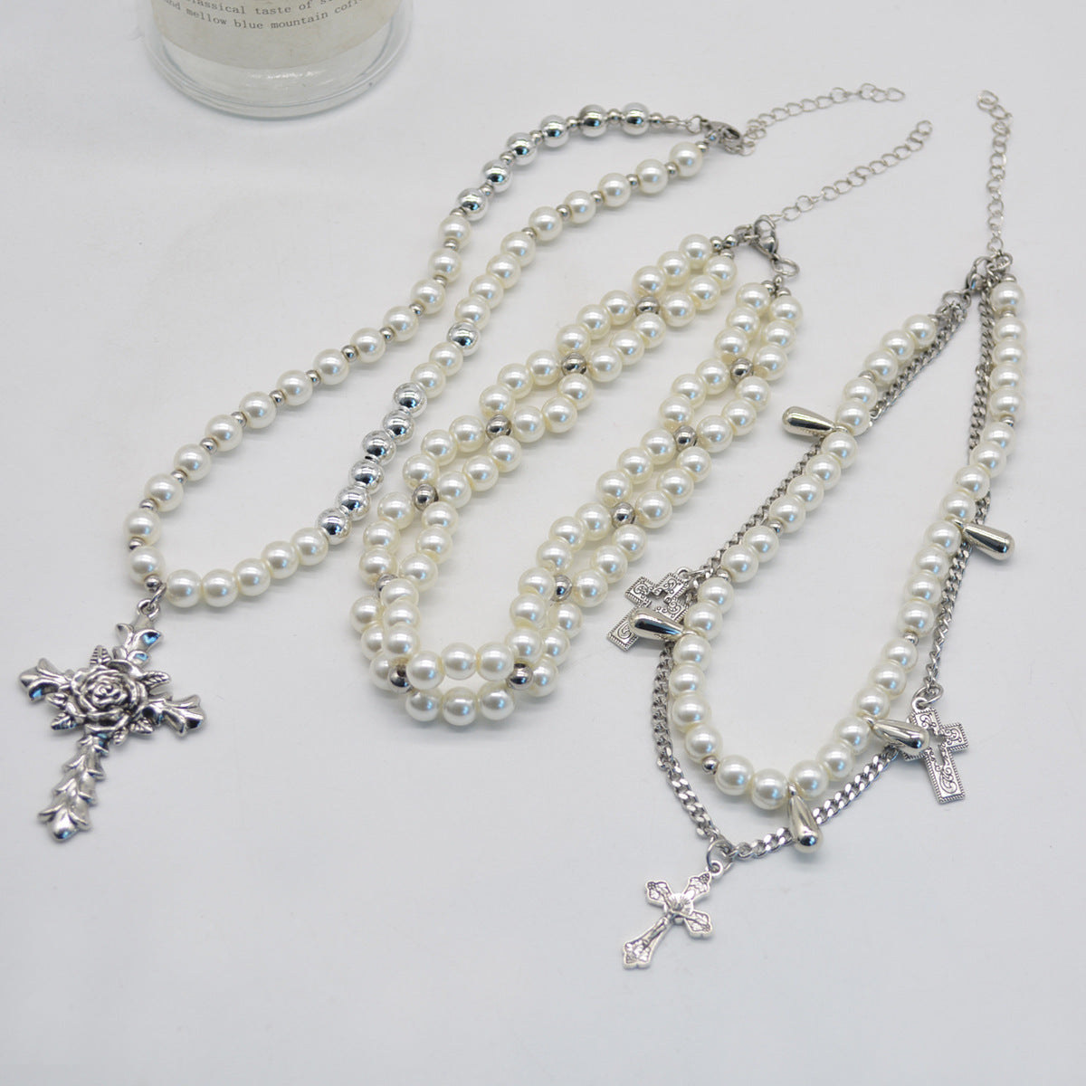 Personalized Design Pearl Cross High-grade Clavicle Chain Pendants