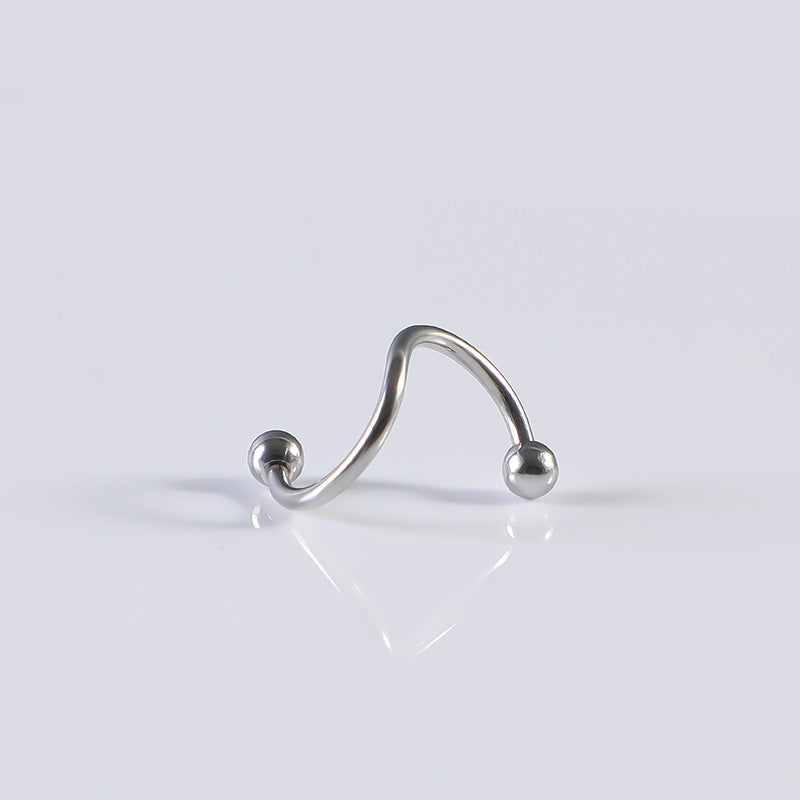 Stainless Steel S-shaped Spiral Eyebrow Nose Titanium Labret Rings
