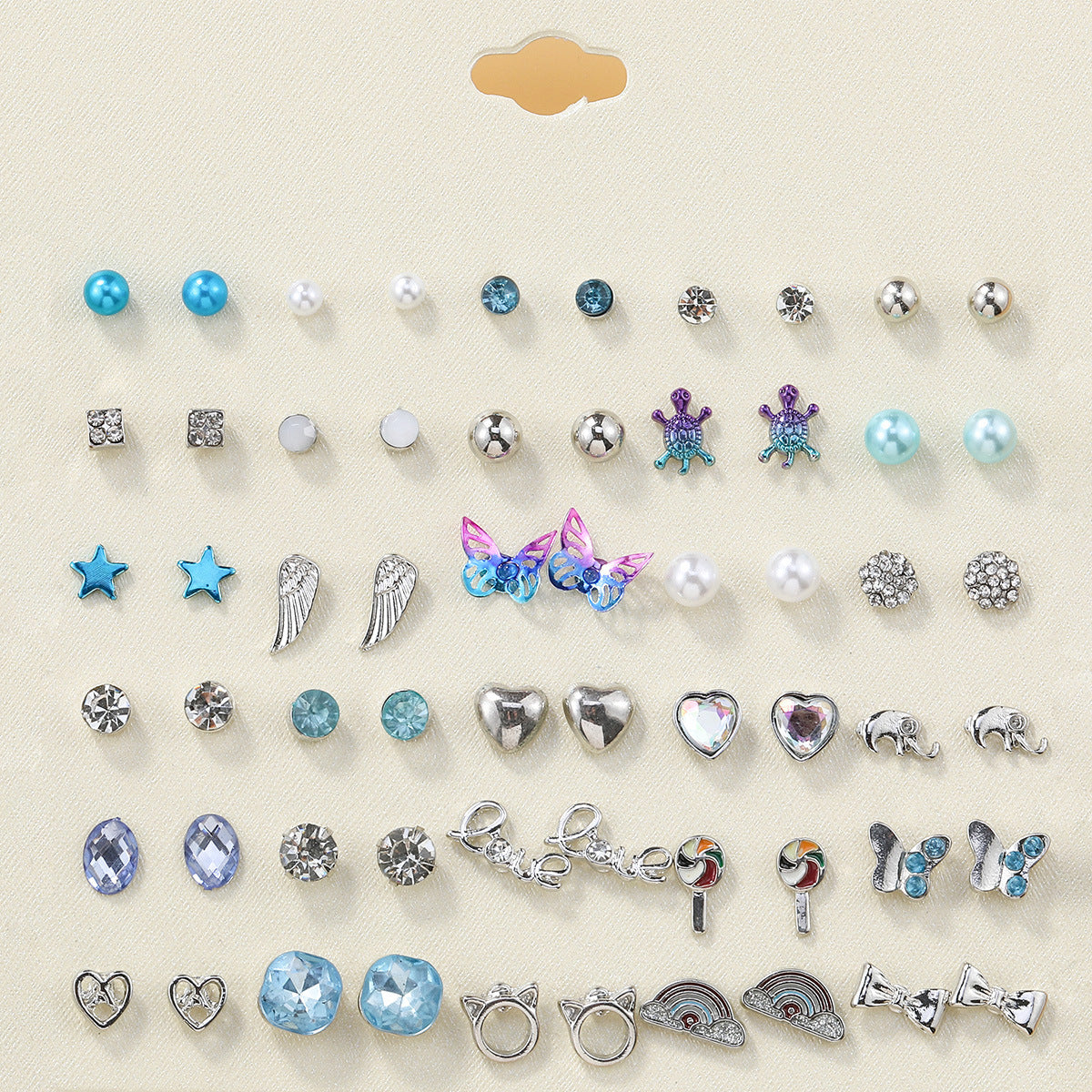 Glamorous Bow Flower Starfish Butterfly Combination Rings