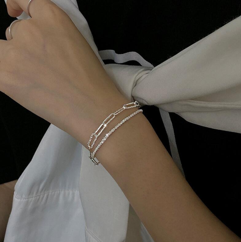 Women's Style Two-piece Sparkling Simple Temperamental Minority Bracelets