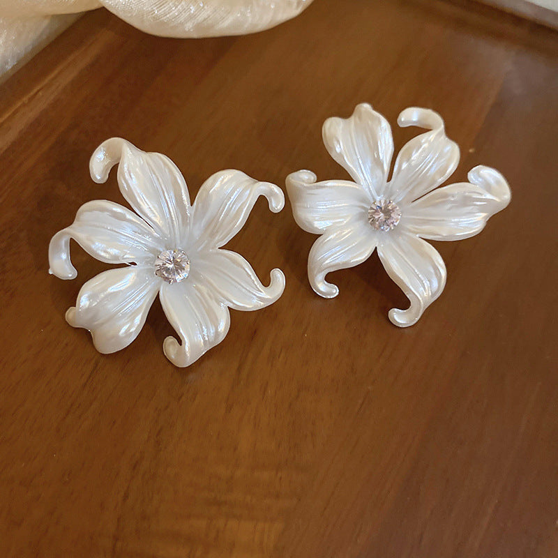 Pearl Flower Tassel Niche Temperament Atmosphere Affordable Earrings