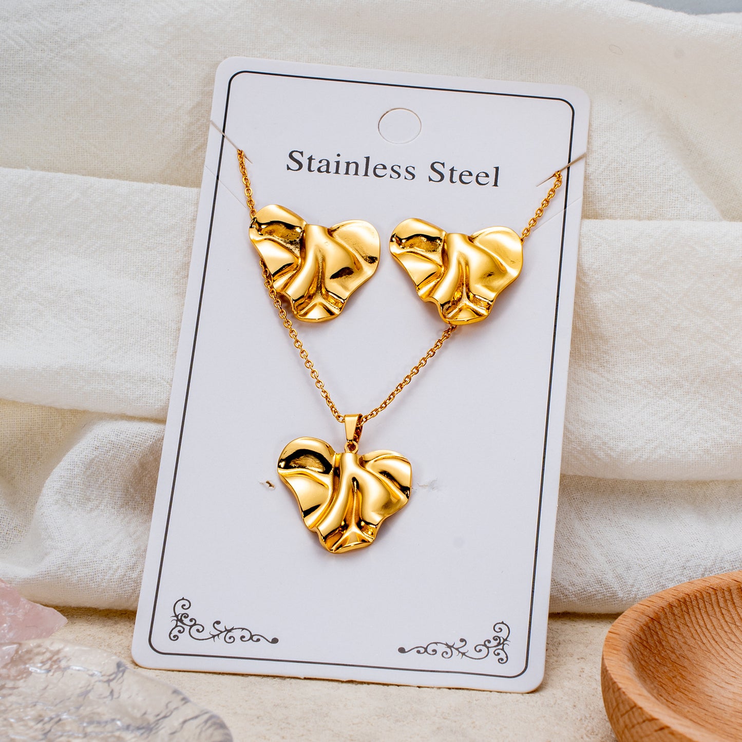 Fashion Personality Stainless Steel Light Luxury Jewelry Set