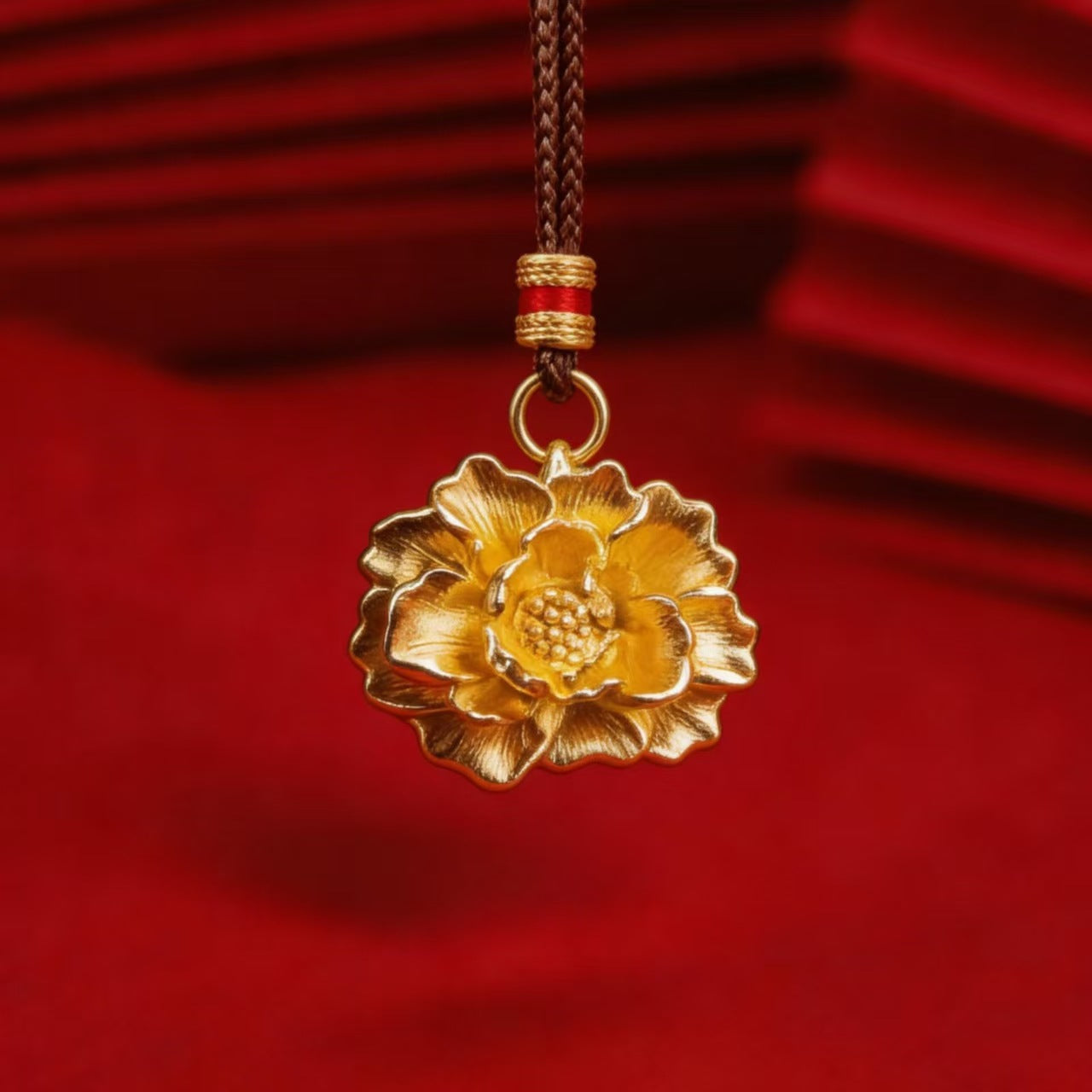 Women's & Men's Gourd Yellow God Of Wealth Buddha Mixed Alloy Retro National Necklace
