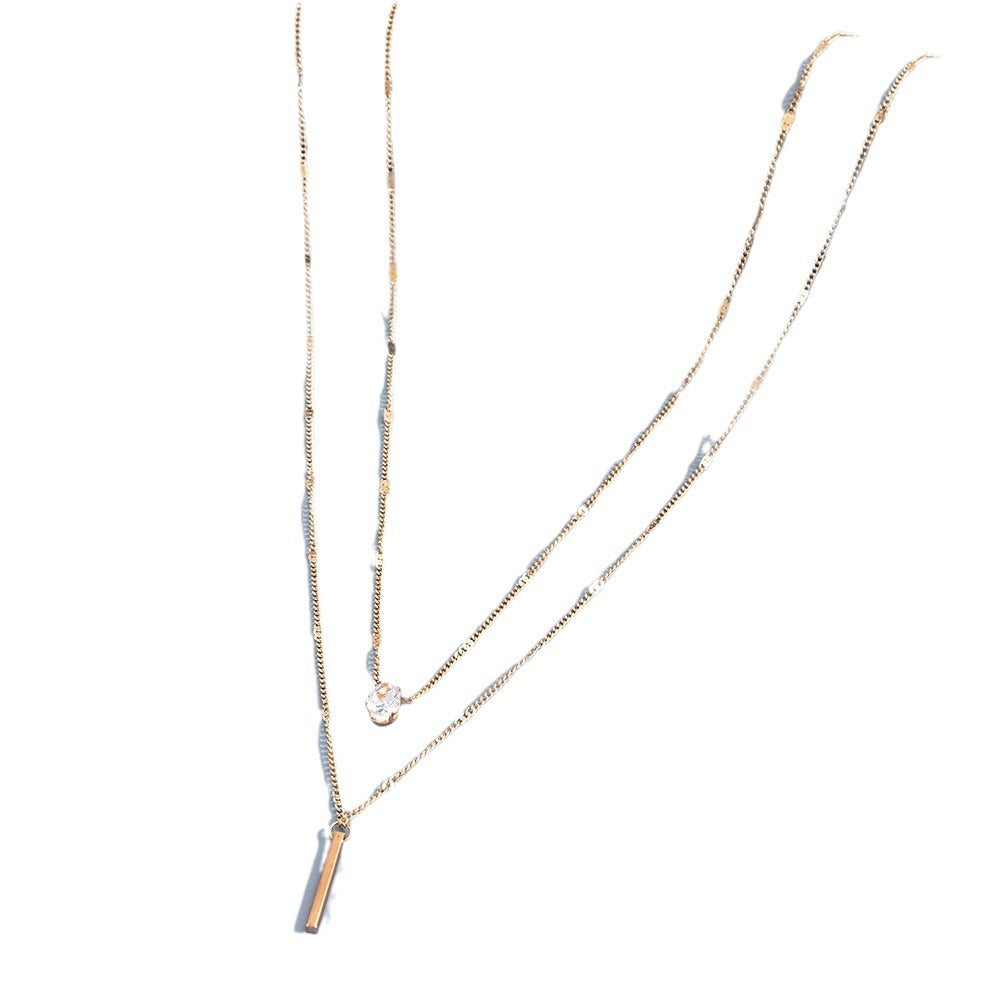 Double Layer Water Drop Simple Long Necklaces