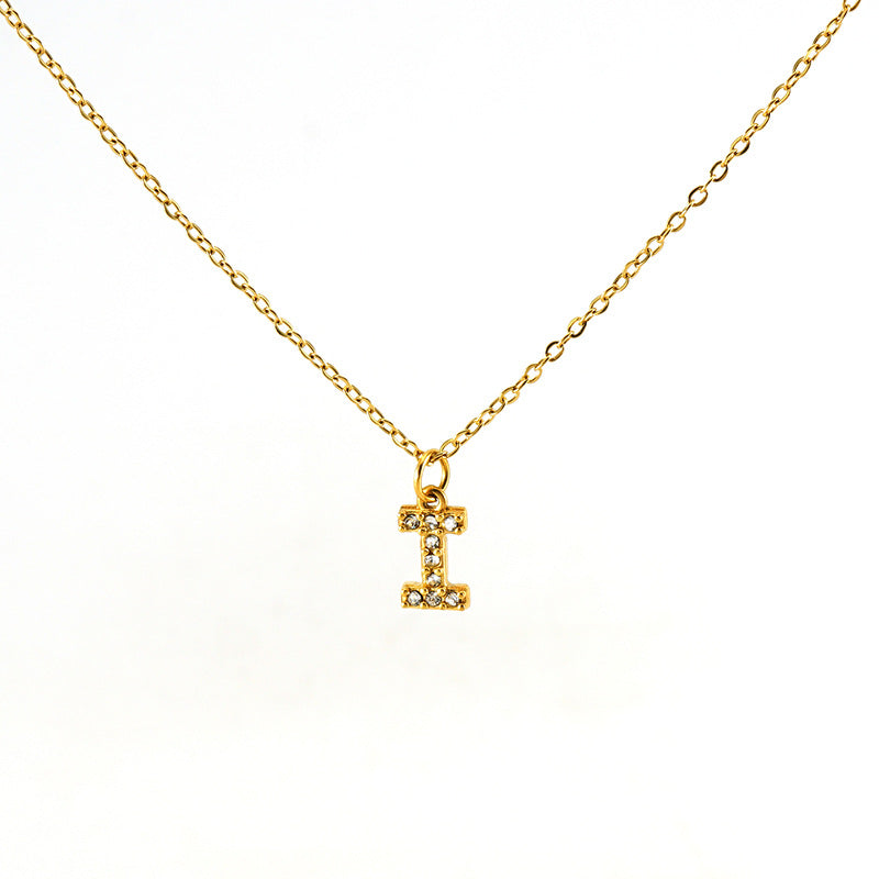 Women's Diamond Small Letter Simple Clavicle Chain Necklaces
