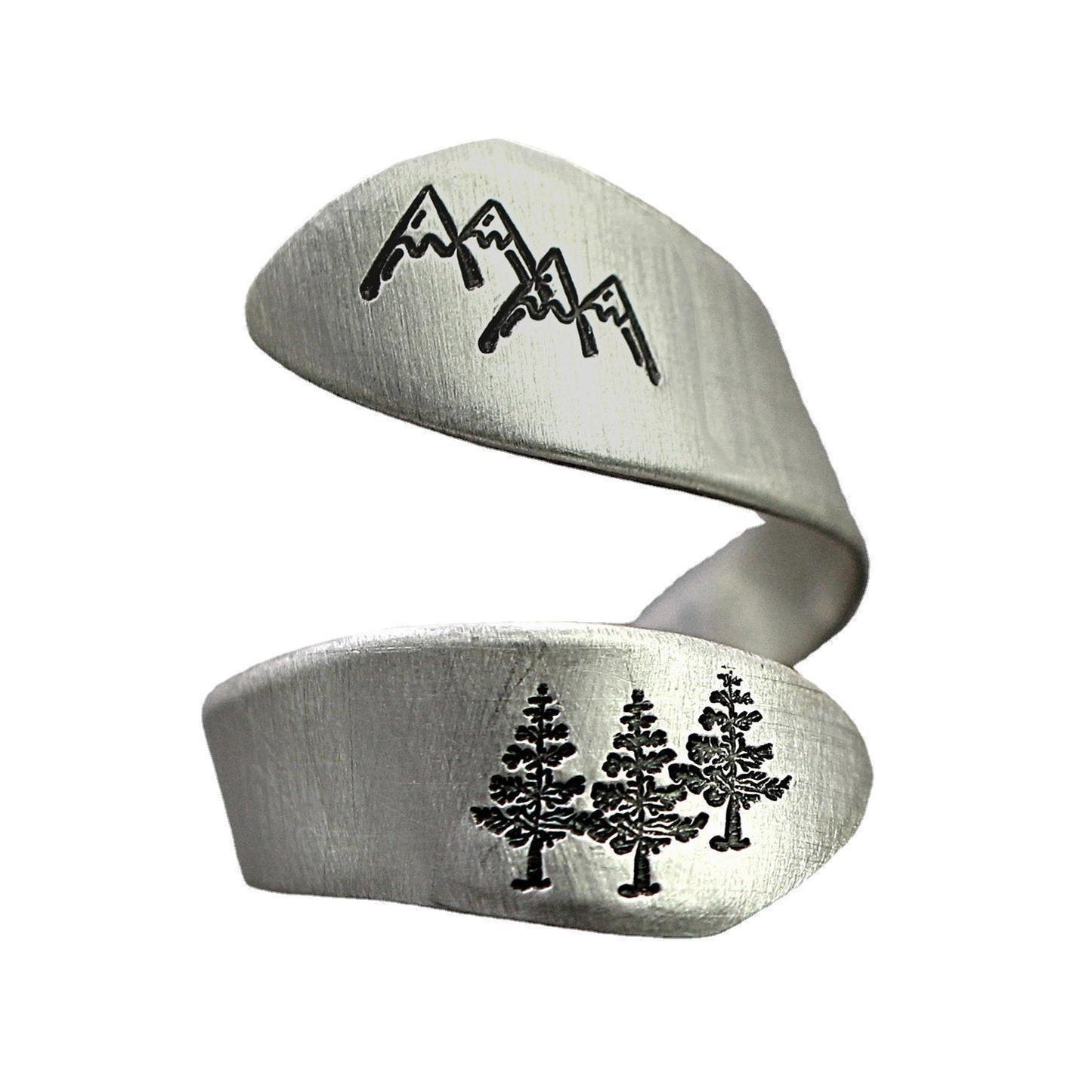 Sier Hand Brushed Mountain Green Tree Rings