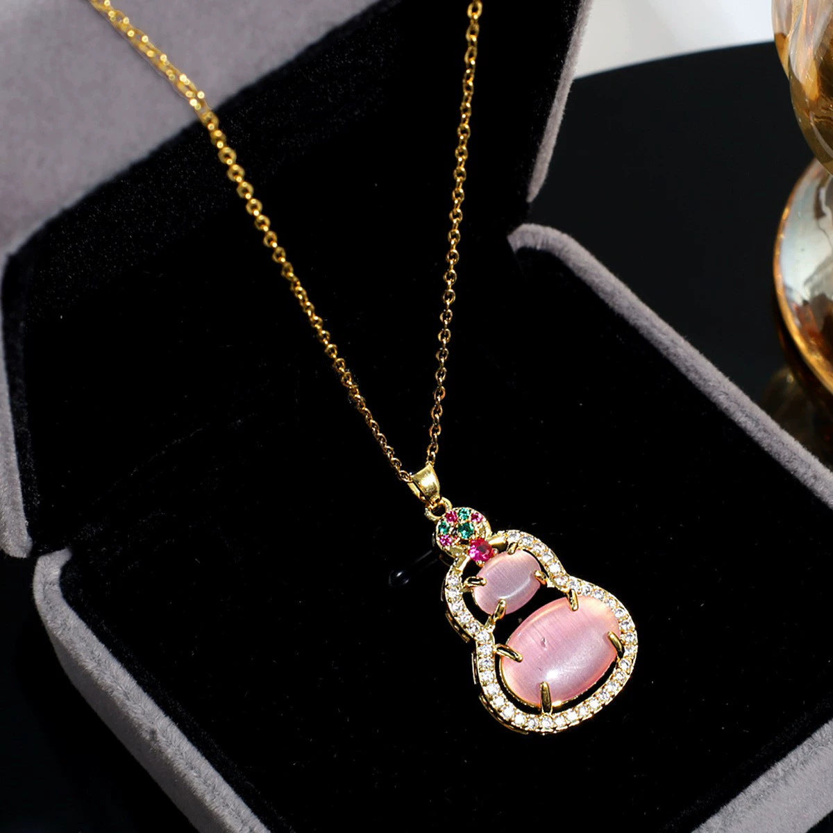 High Ice Chalcedony Buddha Titanium Steel Female Clavicle Necklaces
