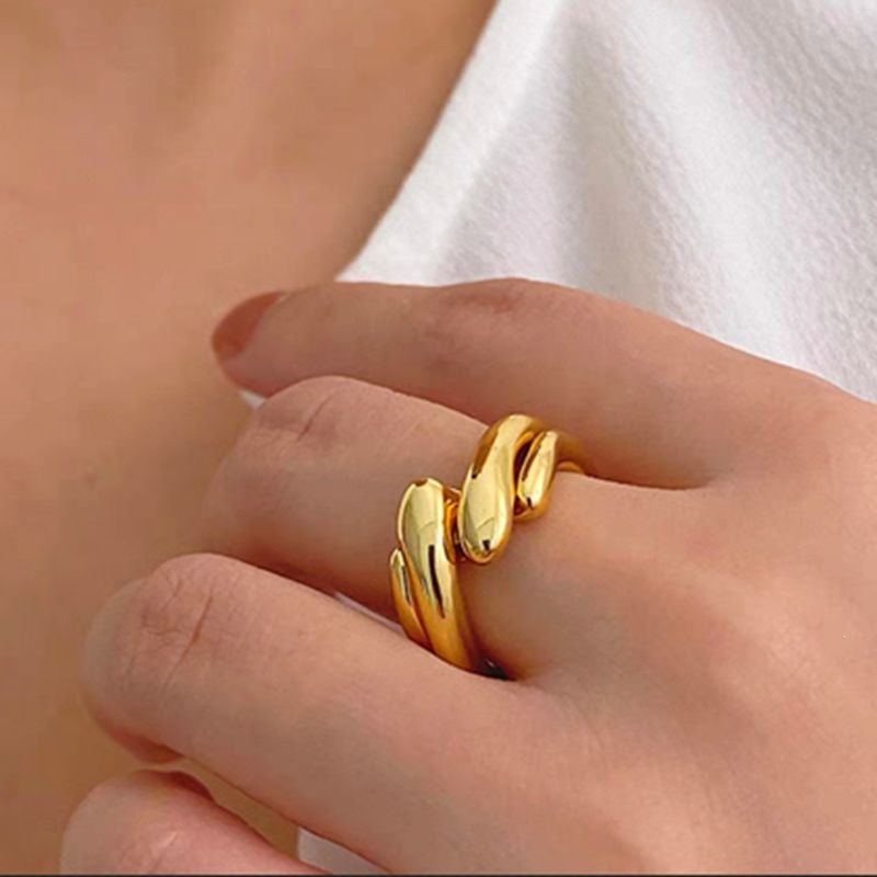 Unique Color Matching Thick Hemp Flowers Copper Twisted Rings