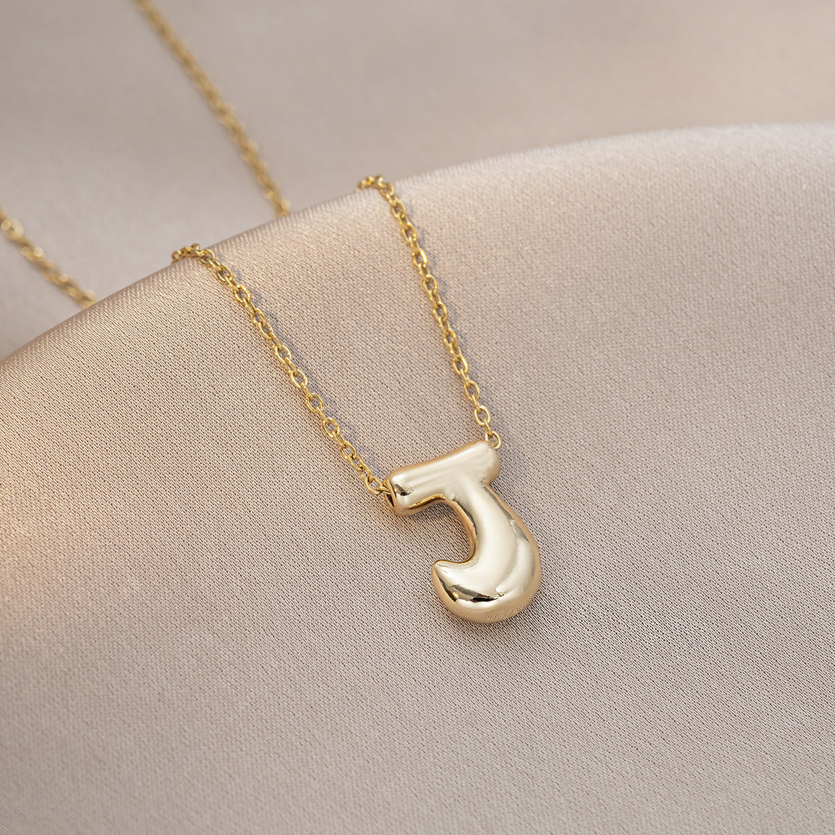 Female Glossy Balloon Bubble Cute Chubby English Letters Temperament Clavicle Necklace