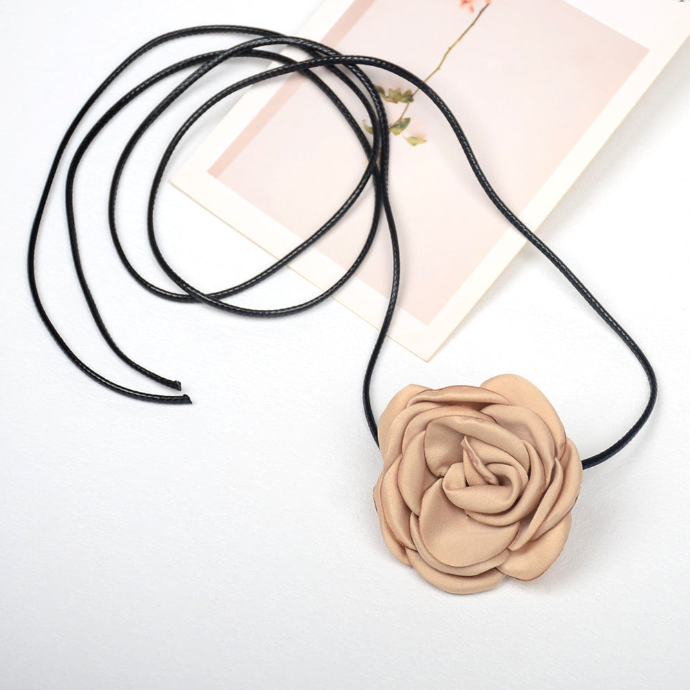 Camellia Rose Flower Sweet Three-dimensional Waist Necklaces