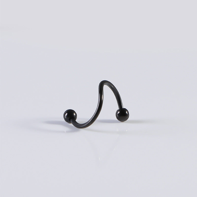 Stainless Steel S-shaped Spiral Eyebrow Nose Titanium Labret Rings