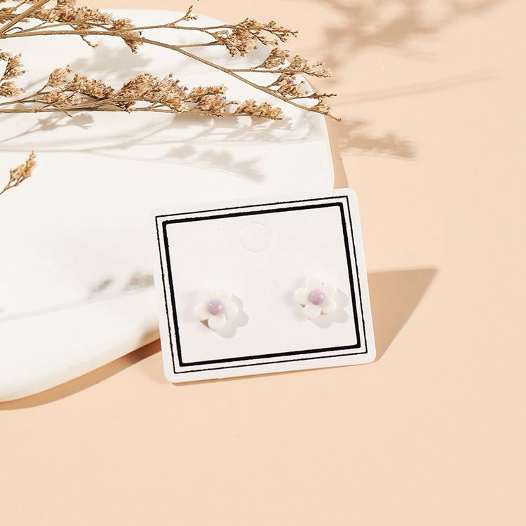 Ceramic Ear Five-leaf Flower Live Broadcast Rings