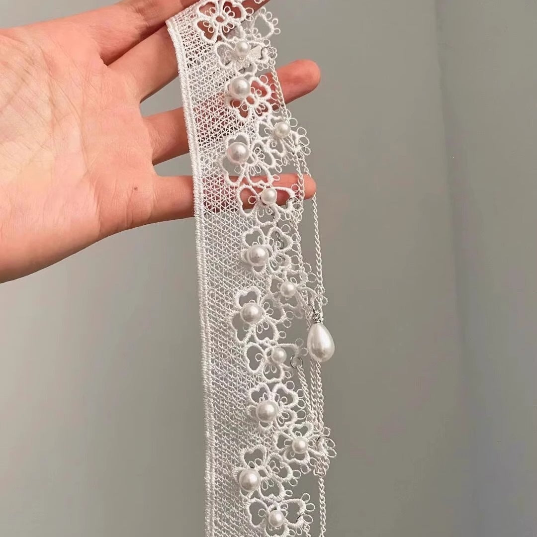 Retro Simple Pearl Lace Short Female Collar