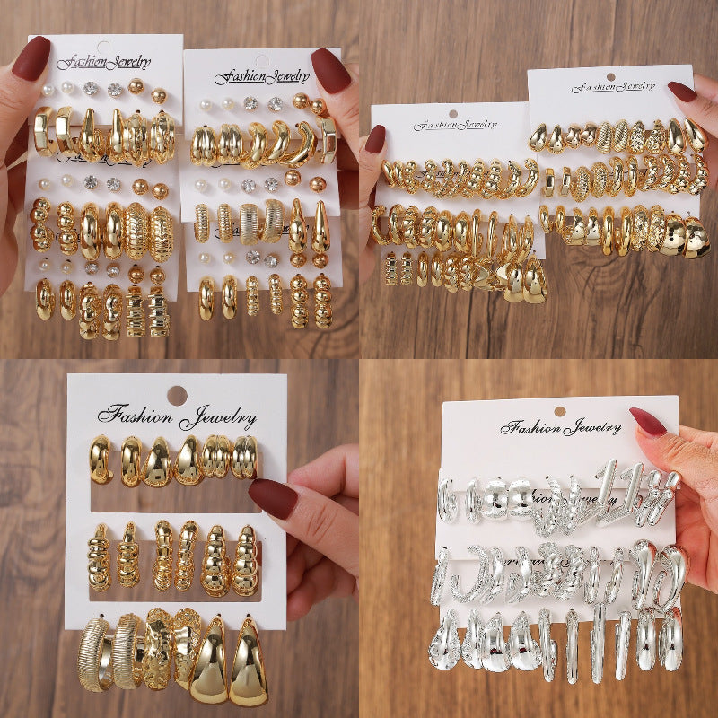 Women's Gold Resin Personalized Simple Ear High-grade Earrings