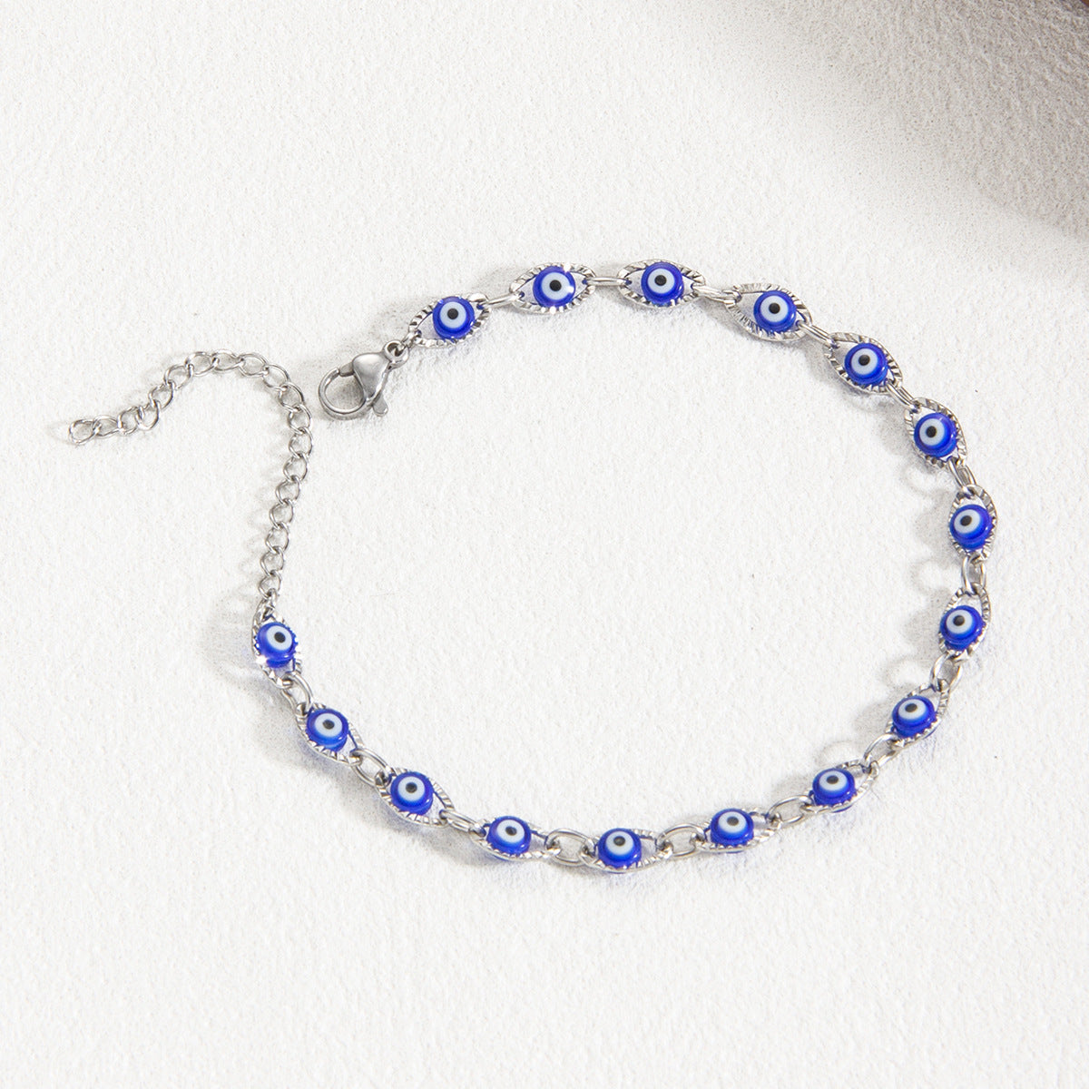 Women's Devil's Eye Titanium Steel Blue Sclera Evil Bracelet