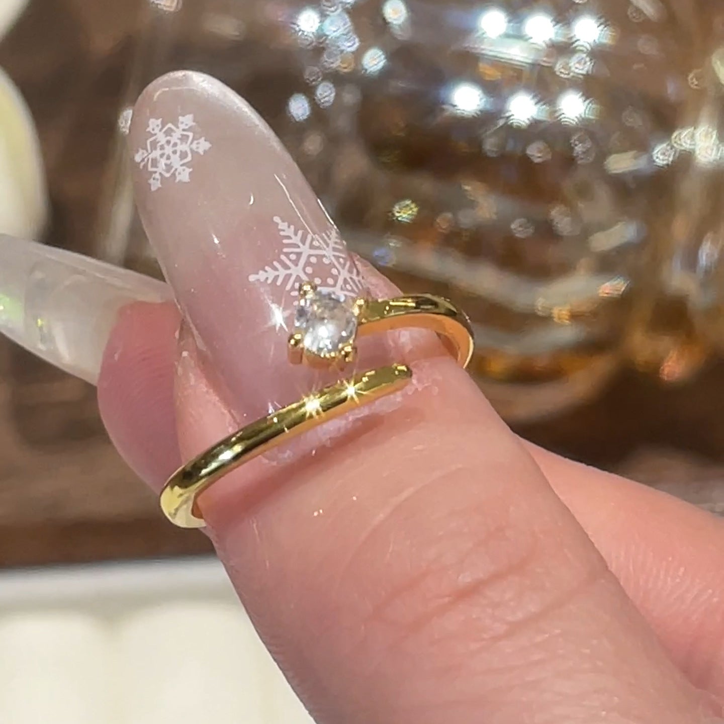 Women's Korean Simple Zircon Opening Adjustable Index Finger Rings