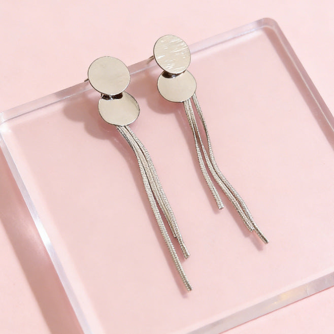 For Sequined Tassel Light Luxury Simple Stud Earrings