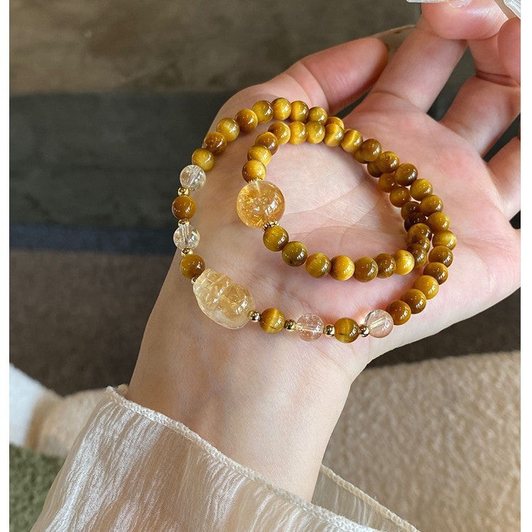 Women's Minority Tigereye Goldfish Simple High Class Elegant Hand Bracelet