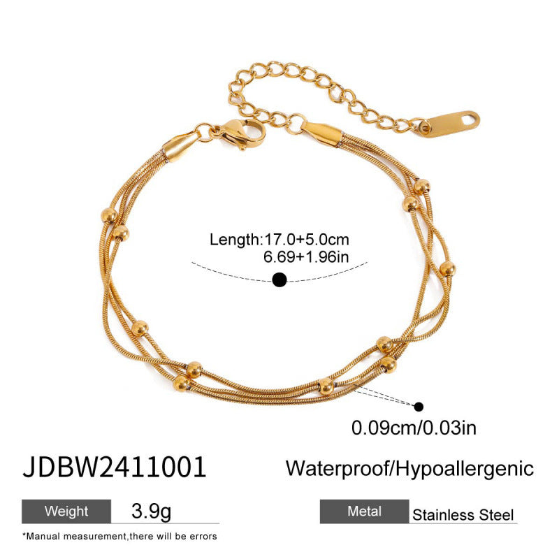 Women's Stainless Steel Gold Twin High-grade Titanium Exquisite Bracelet