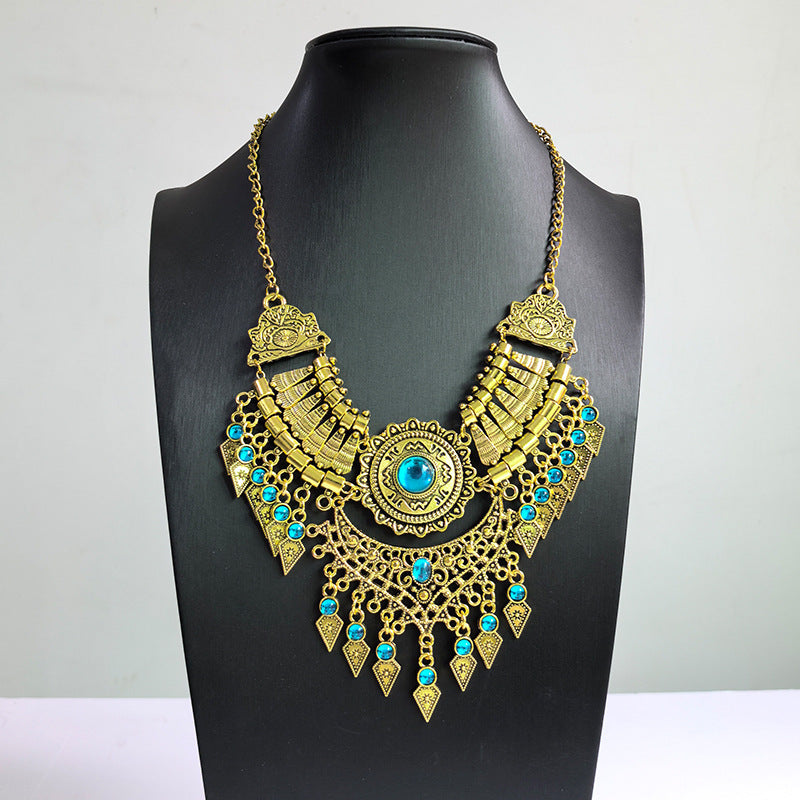 Ethnic Water Drop Tassel Sweater Chain Necklaces